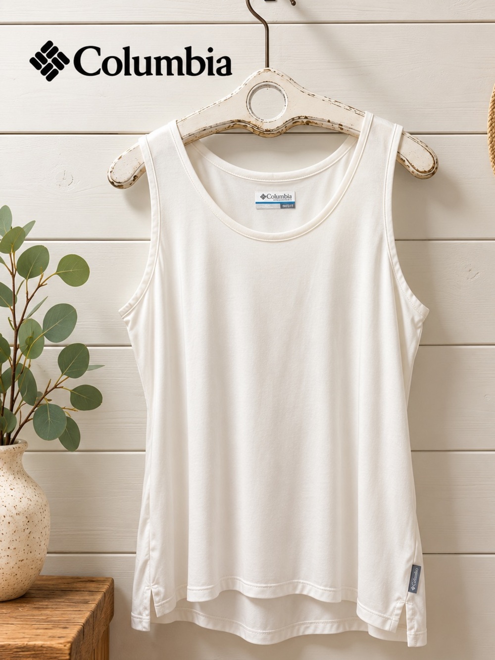 COLUMBIA – Sleeveless Tank Top – Ivory White – Size 1X